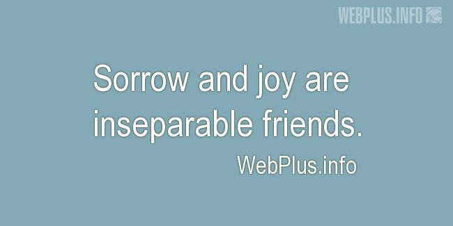 Quotes and pictures for Sorrow and joy. «Inseparable friends» quotation with photo.