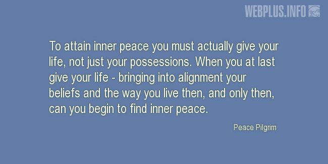 Quotes and pictures for Inner peace. «Inner peace» quotation with photo.