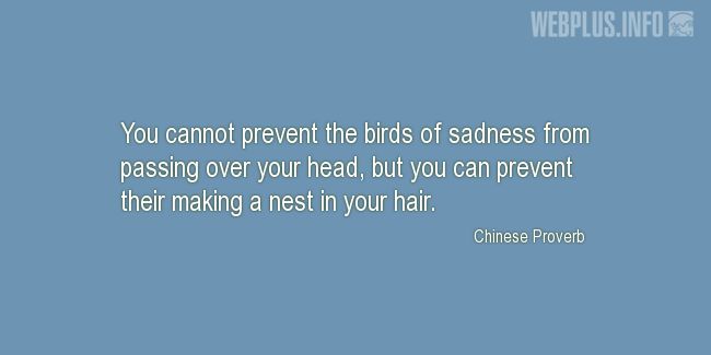 Quotes and pictures for Coping with disease. «Birds of sadness» quotation with photo.