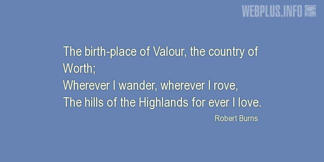 Quotes and pictures for Tartan. «The hills of the Highlands for ever I love» quotation with photo.