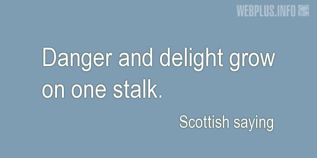 Quotes and pictures for Scottish proverbs and sayings. «Danger and delight» quotation with photo.