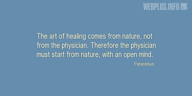 Quotes and pictures for Healing. «The art of healing» quotation with photo.