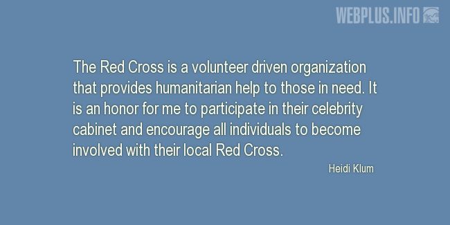 Quotes and pictures for Red Cross. «Humanitarian help to those in need» quotation with photo.