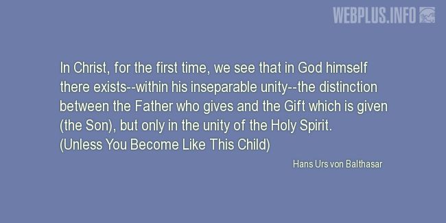 Quotes and pictures for Holy Trinity. «Only in the unity of the Holy Spirit» quotation with photo.