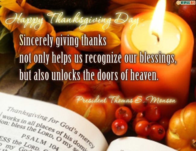 Sincerely giving thanks