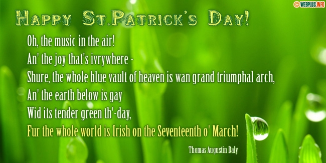 The whole world is Irish on the Seventeenth o March