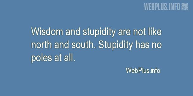 Quotes and pictures for Wisdom. «Wisdom and stupidity» quotation with photo.