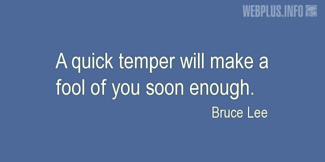 Quotes and pictures for A fool. «Quick temper» quotation with photo.
