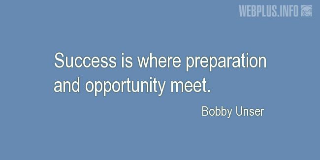 Quotes and pictures for Success in sports. «Preparation and opportunity» quotation with photo.