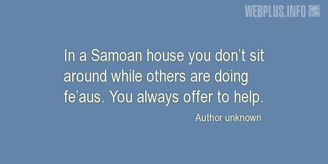 Quotes and pictures for Samoa. «In a Samoan house» quotation with photo.
