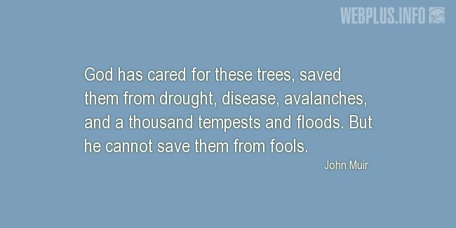 Quotes and pictures for Arbor Day. «God has cared for these trees» quotation with photo.