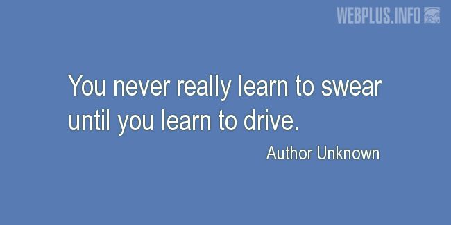 Quotes and pictures for Driving (Funny). «Until you learn to drive» quotation with photo.