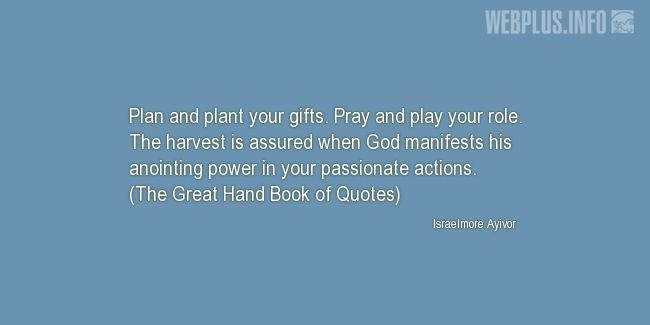 Quotes and pictures for Harvest. «Plant your gifts» quotation with photo.